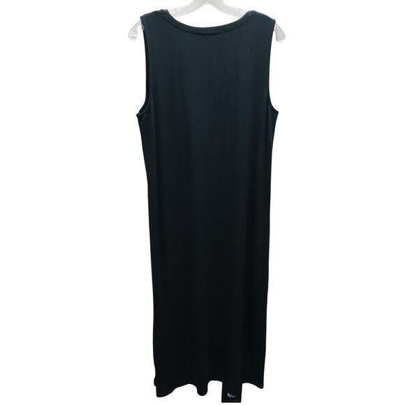 J. jill Wearever Collection Stretch Sleeveless V-Neck Maxi Dress Black SZ Large - Picture 3 of 6